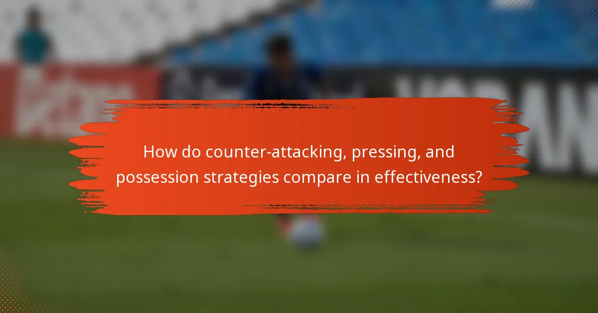 How do counter-attacking, pressing, and possession strategies compare in effectiveness?