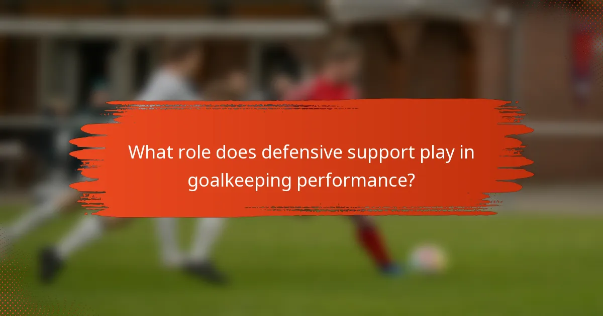 What role does defensive support play in goalkeeping performance?