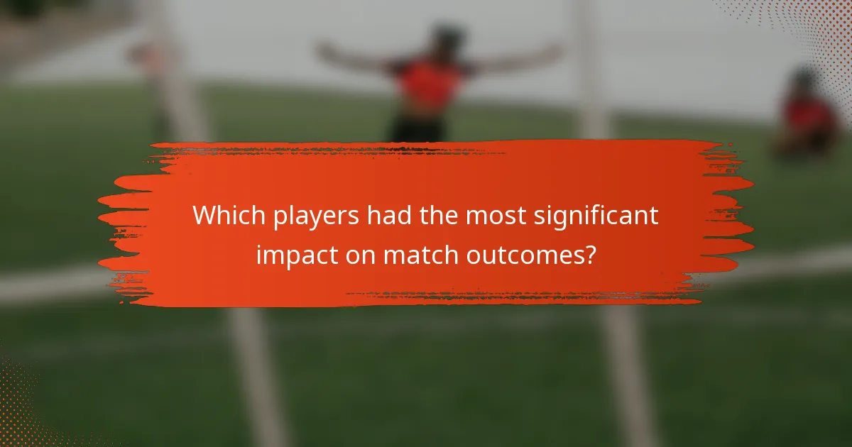 Which players had the most significant impact on match outcomes?